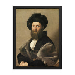 Baldassare Castiglione framed print on a plain backdrop in size 18"x24".