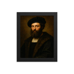 Baldassare Castiglione framed print on a plain backdrop in size 8"x10".