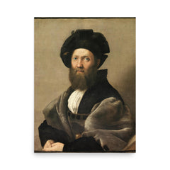 Baldassare Castiglione poster on a plain backdrop in size 18"x24".