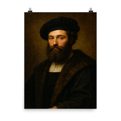 Baldassare Castiglione poster on a plain backdrop in size 8"x10".