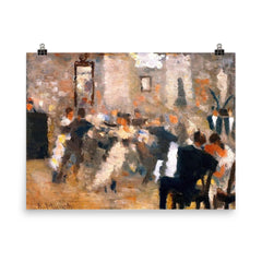 Ball by Edvard Munch, 1885 poster on a plain backdrop in size 8"x10".
