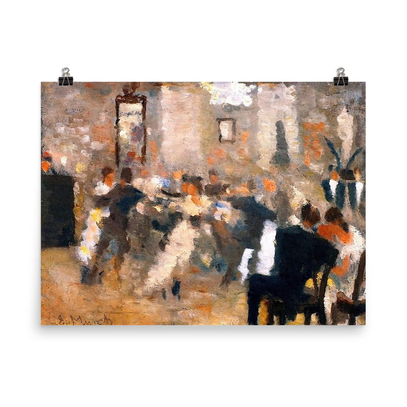 Ball by Edvard Munch, 1885 poster on a plain backdrop in size 8