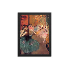 Ballet Scene by Edgar Degas, 1893 framed print on a plain backdrop in size 12"x16".