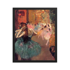 Ballet Scene by Edgar Degas, 1893 framed print on a plain backdrop in size 16"x20".