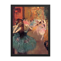 Ballet Scene by Edgar Degas, 1893 framed print on a plain backdrop in size 18"x24".