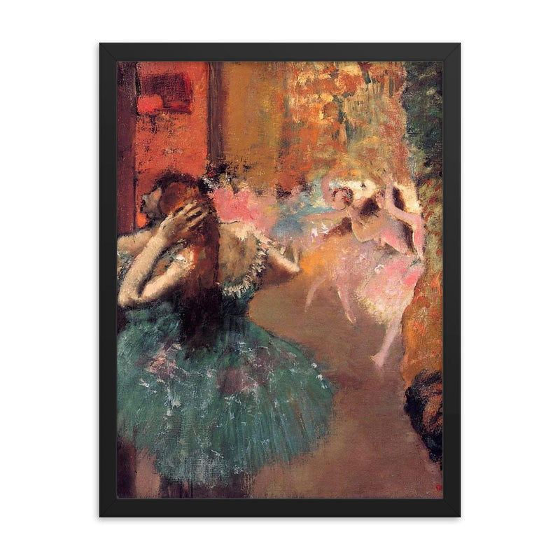 Ballet Scene by Edgar Degas, 1893 framed print on a plain backdrop in size 18