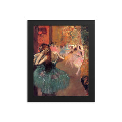 Ballet Scene by Edgar Degas, 1893 framed print on a plain backdrop in size 8"x10".