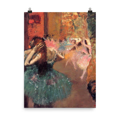 Ballet Scene by Edgar Degas, 1893 poster on a plain backdrop in size 8"x10".