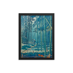 Bamboo Grove of Saga by Asano Takeji framed print on a plain backdrop in size 12"x16".