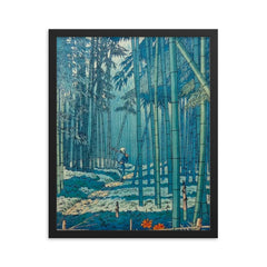 Bamboo Grove of Saga by Asano Takeji framed print on a plain backdrop in size 16"x20".
