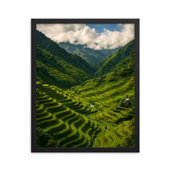 Banaue Rice Terraces Philippines framed print on a plain backdrop in size 16"x20".