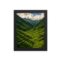 Banaue Rice Terraces Philippines framed print on a plain backdrop in size 8"x10".