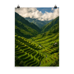 Banaue Rice Terraces Philippines poster on a plain backdrop in size 8"x10".