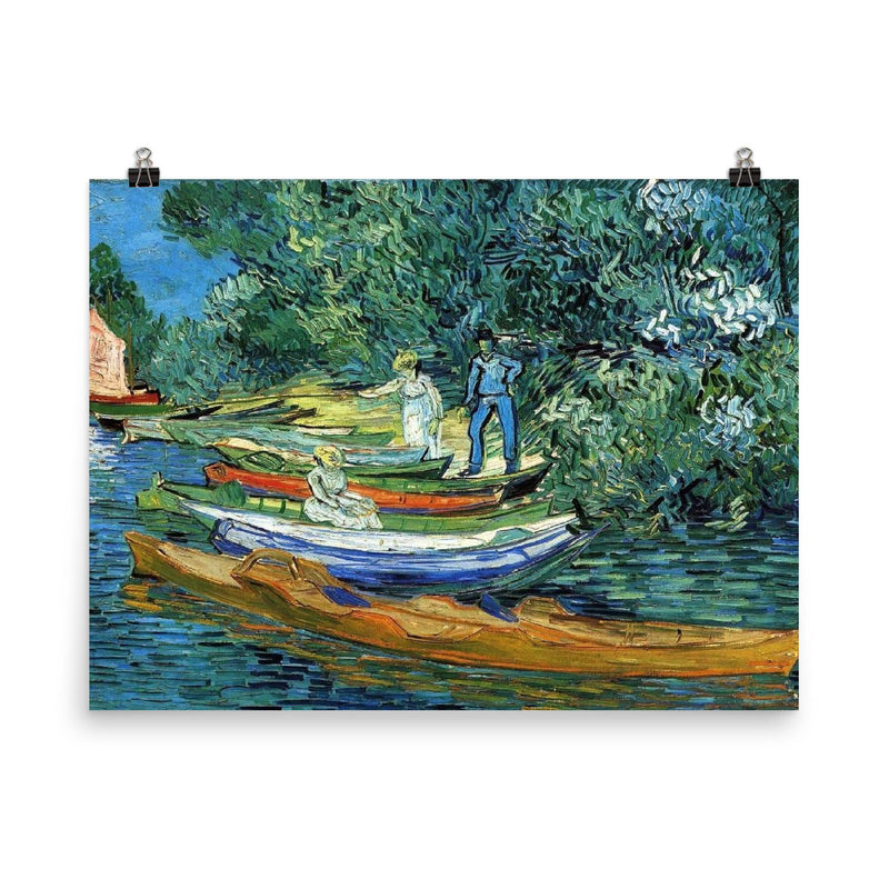 Bank of the Oise at Auvers by Vincent van Gogh, 1890 poster on a plain backdrop in size 8