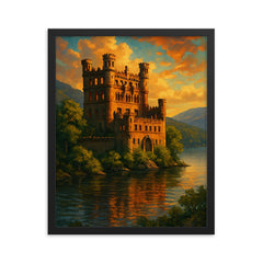 Bannerman Castle New York USA framed print on a plain backdrop in size 16"x20".