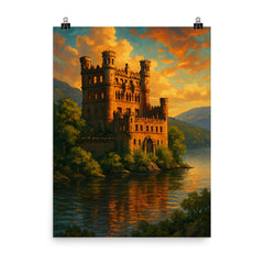 Bannerman Castle New York USA poster on a plain backdrop in size 8"x10".