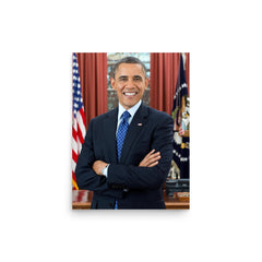 Barack Obama poster on a plain backdrop in size 12"x16".