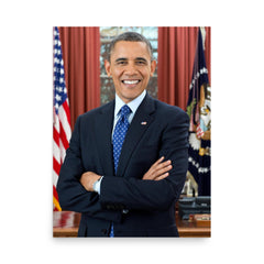 Barack Obama poster on a plain backdrop in size 18"x24".