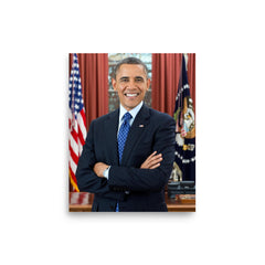 Barack Obama poster on a plain backdrop in size 8"x10".