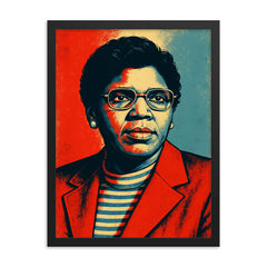 Barbara Jordan framed print on a plain backdrop in size 18"x24".