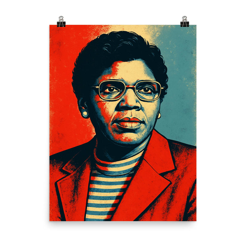 Barbara Jordan poster on a plain backdrop in size 8