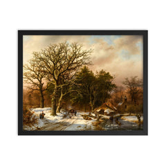 Barend Cornelis Koekkoek Painting framed print on a plain backdrop in size 16"x20".