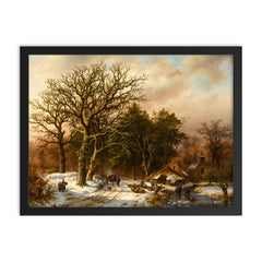 Barend Cornelis Koekkoek Painting framed print on a plain backdrop in size 18"x24".