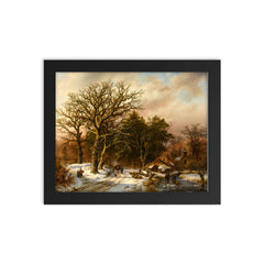 Barend Cornelis Koekkoek Painting framed print on a plain backdrop in size 8"x10".