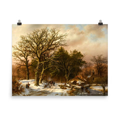 Barend Cornelis Koekkoek Painting poster on a plain backdrop in size 8"x10".