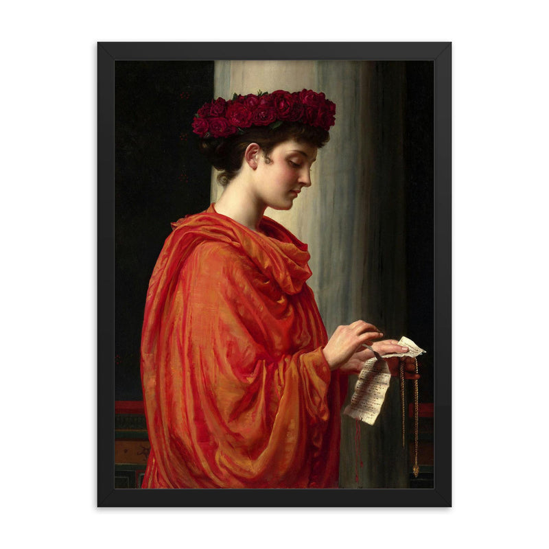 Barine by Edward John Poynter framed print on a plain backdrop in size 18