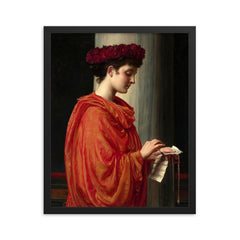 Barine by Edward Poynter, 1894 framed print on a plain backdrop in size 16"x20".