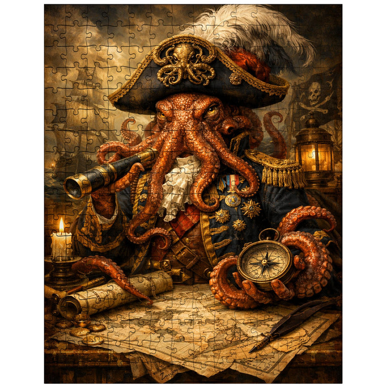 Baroque octopus admiral over naval charts jigsaw puzzle