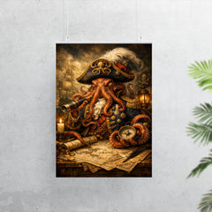 Baroque octopus admiral over naval charts poster 7