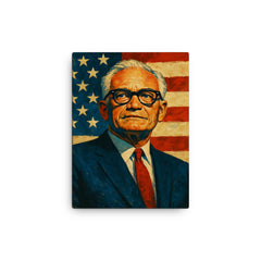 Barry Goldwater canvas print on a plain backdrop in size 12"x16".