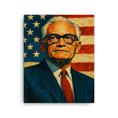 Barry Goldwater canvas print on a plain backdrop in size 16"x20".