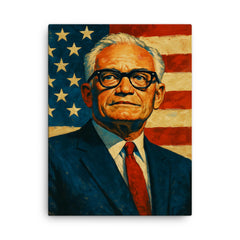 Barry Goldwater canvas print on a plain backdrop in size 18"x24".