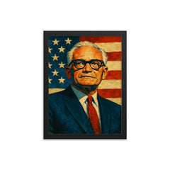 Barry Goldwater framed print on a plain backdrop in size 12"x16".