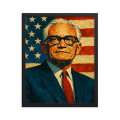 Barry Goldwater framed print on a plain backdrop in size 16"x20".
