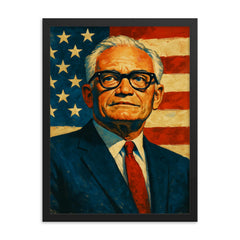 Barry Goldwater framed print on a plain backdrop in size 18"x24".