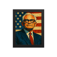 Barry Goldwater framed print on a plain backdrop in size 8"x10".