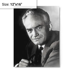 Barry Goldwater metal print on a plain backdrop in size 12"x16".