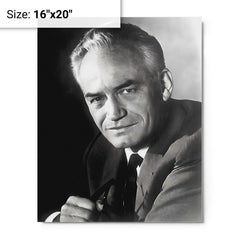 Barry Goldwater metal print on a plain backdrop in size 16"x20".