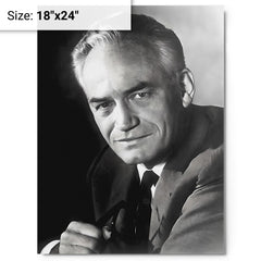 Barry Goldwater metal print on a plain backdrop in size 18"x24".