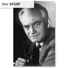 Barry Goldwater metal print on a plain backdrop in size 24"x36".