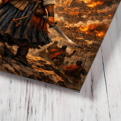 Bartolina Sisa overlooking besieged La Paz metal print mockup