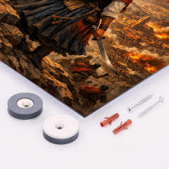 Bartolina Sisa overlooking besieged La Paz metal print mockup