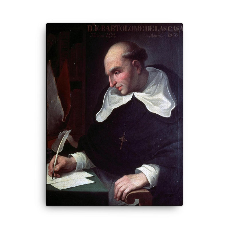 Bartolomé de las Casas canvas print on a plain backdrop in size 18