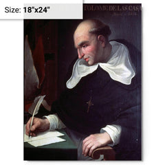Bartolomé de las Casas metal print on a plain backdrop in size 18"x24".