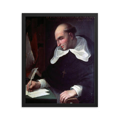Bartolome de las Casas framed print on a plain backdrop in size 16"x20".
