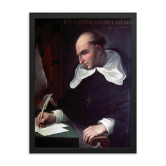 Bartolome de las Casas framed print on a plain backdrop in size 18"x24".